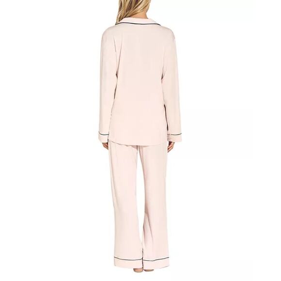 Eberjey Gisele Tencel™ Modal Long PJ Set in Sorbet/Black - Picture 3 of 8